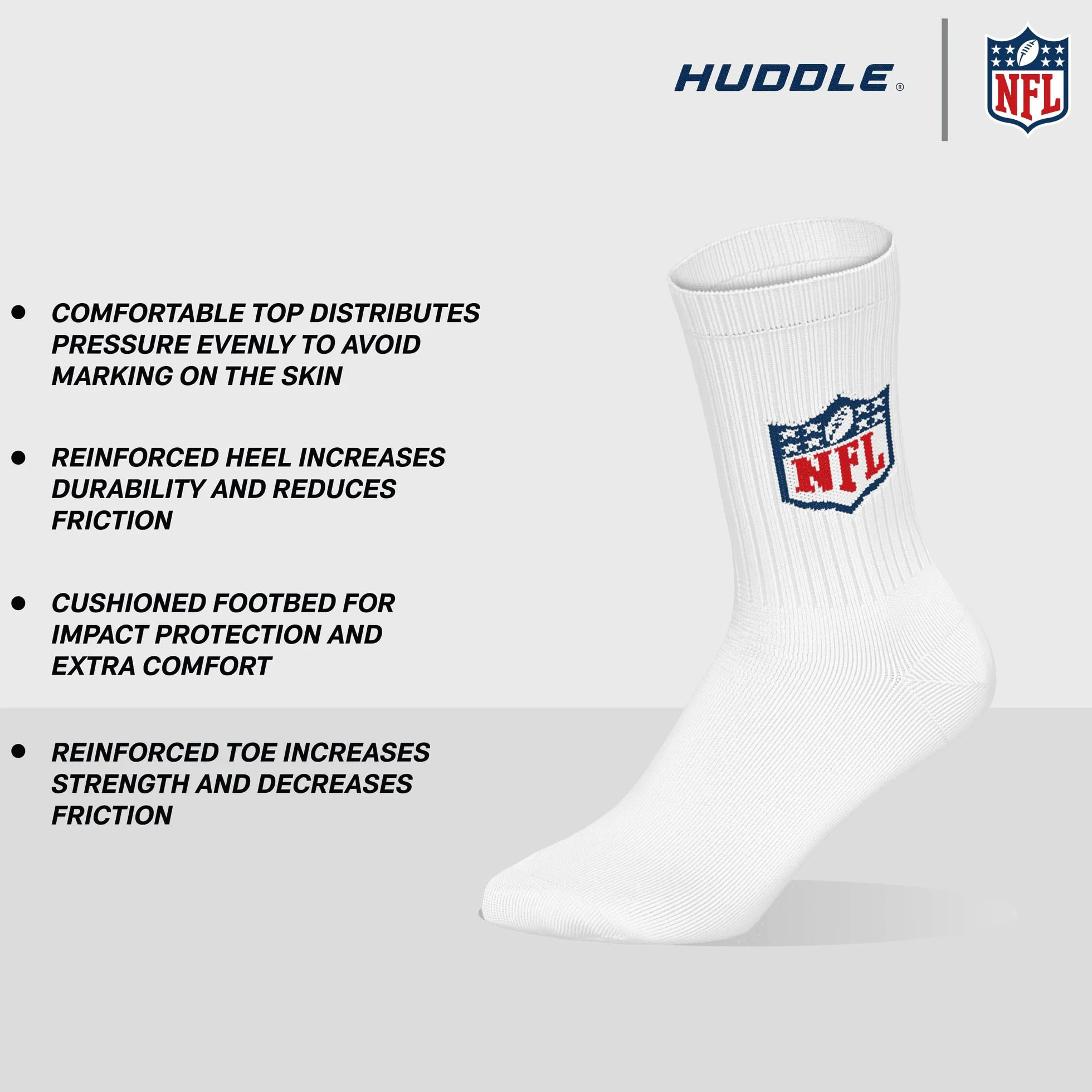 NFL Unisex Shield 6pk Crew Socks Sports socks (pack of 6)