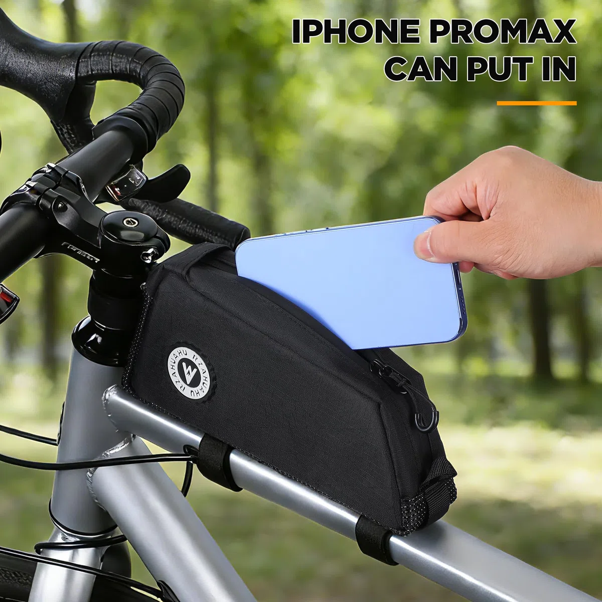 ENJOHOS Bolsa para el Cuadro de Bicicleta Bolsa para Top Tubo Superior Repelente al Agua, Bolsas Frontal Bikepacking para MTB Carretera Montaña Bici Gravel Bike Accesorio, Negro- 1L