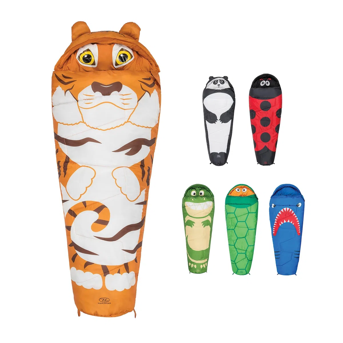 Highlander - Saco de Dormir para niños, Estilo Momia, Mochila de Transporte temática para un fácil Transporte, Ligero y cálido, Camping, Senderismo y Fiestas de Pijamas. Sacos de Dormir