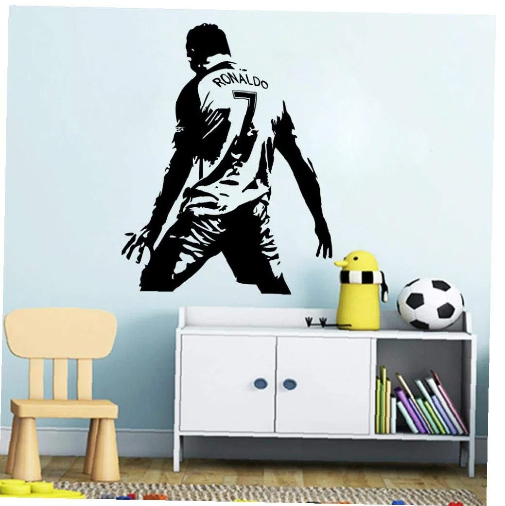 Ronaldo Cr7 Club De Fútbol Real Madrid Deporte Adhesivos De Pared Jugador De Fútbol Balón De Fútbol Jugar Al Juego De Vinilo Pegatinas Decoración