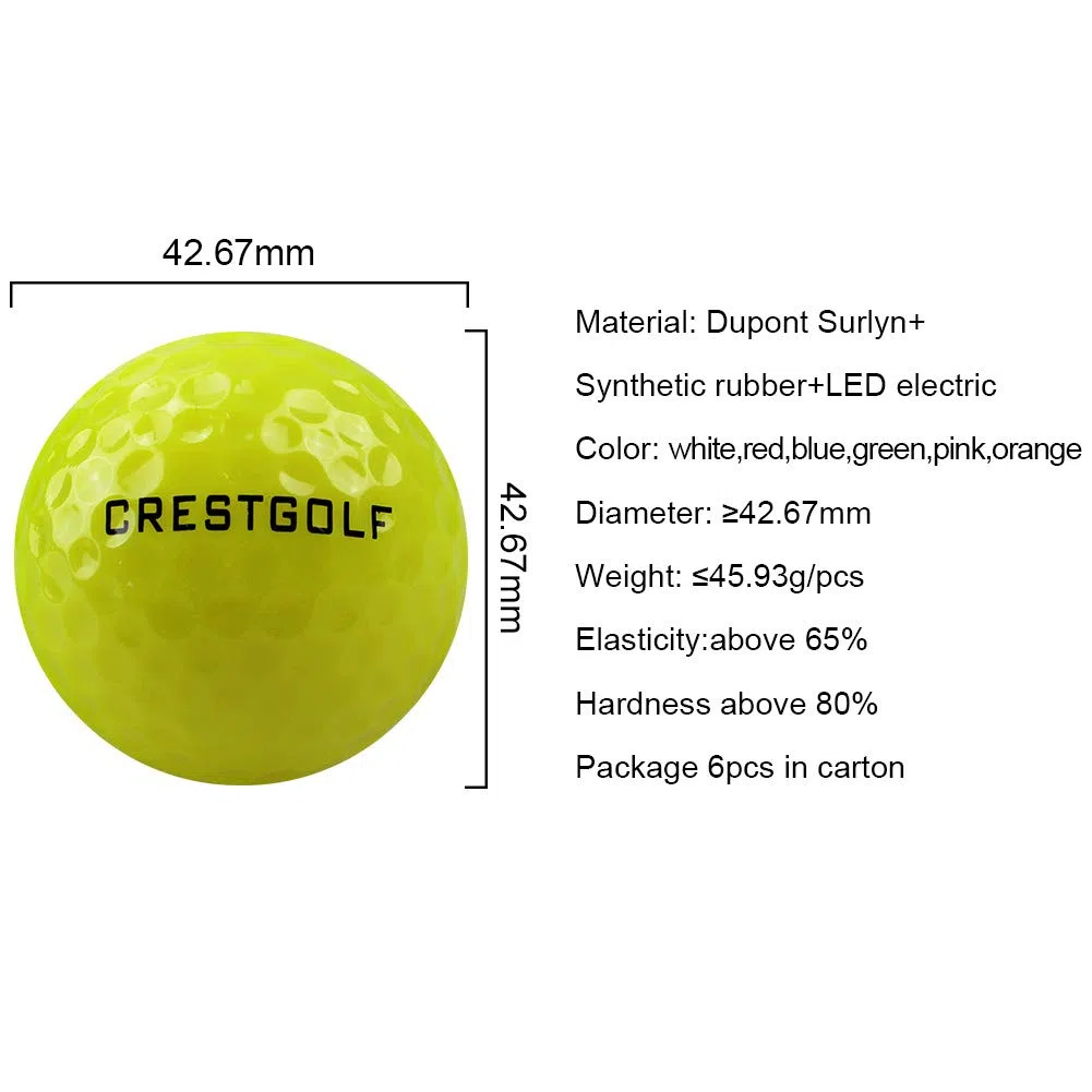 Kofull 6 bolas de golf LED para entrenamiento nocturno brillan en la oscuridad brillante Golf Flash Light Distance Balls Shooting (4 unidades o 6 unidades)