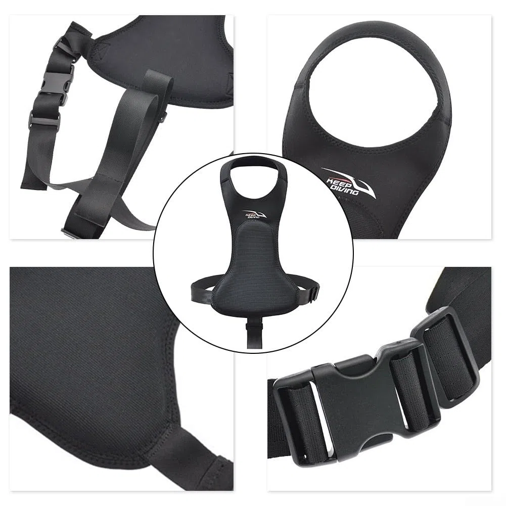 DAZZLEEX Almohadilla de pecho de neopreno para arpón, almohadilla elástica para el pecho de caza, chaleco acolchado profesional para buceo, pesca