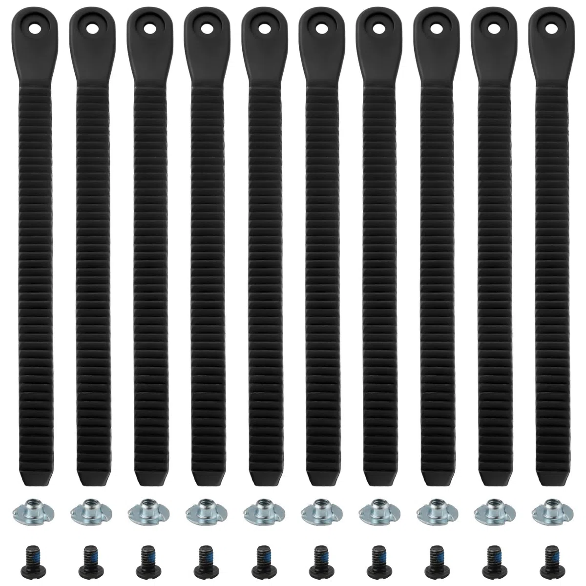 BOXOB 10 Piezas de Ski Binding Straps 21x1,5cm Fijación de Correa de Escalera de Tobillo de Snowboard de Plástico Piezas de Fijación de Snowboard para Reemplazo de Correas de Fijación de Snowboard
