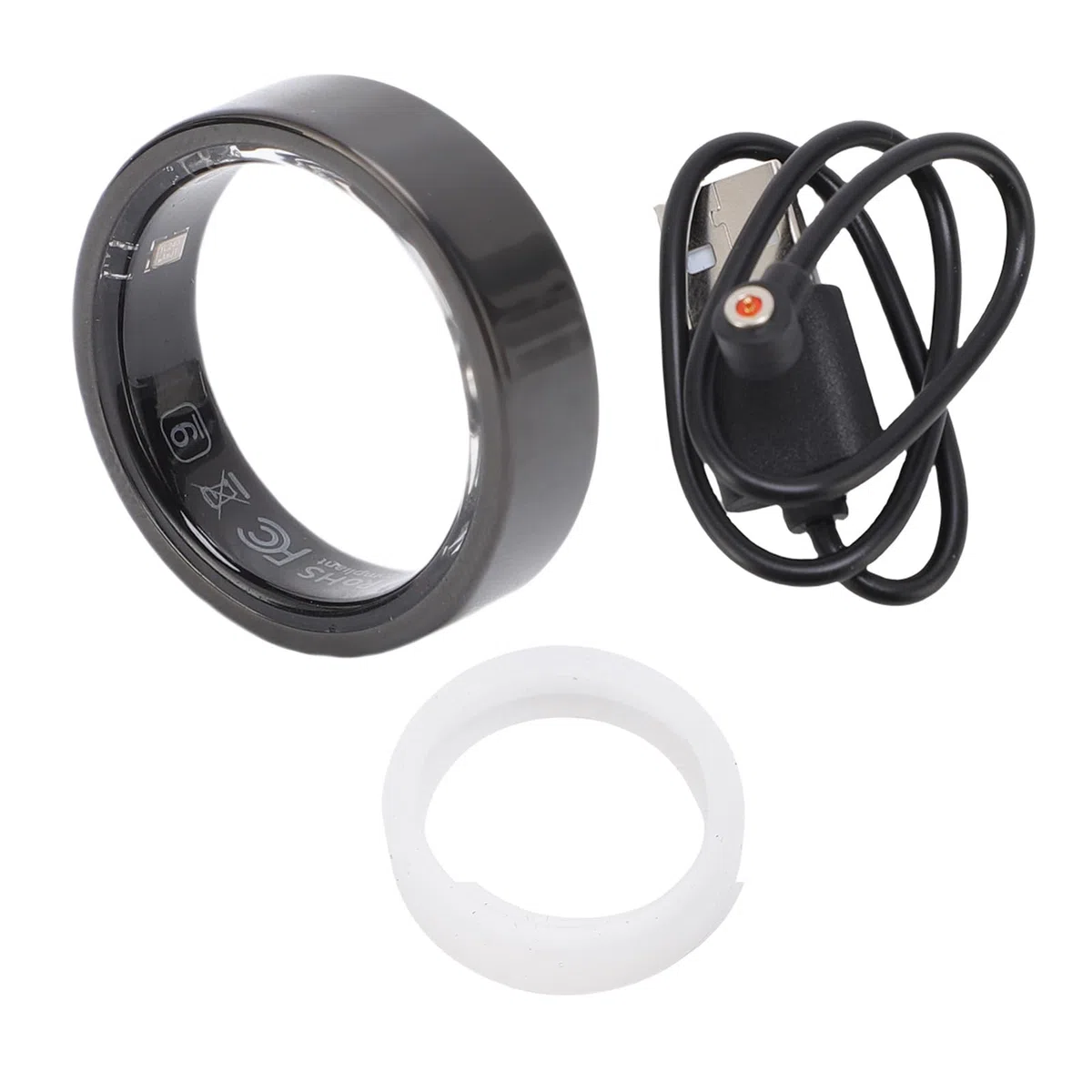 XUMIUZIY Anillo Inteligente para Hombres y Mujeres, 50 M de Actividades Impermeables Rastreador de Acondicionamiento de Acondicionamiento Físico (11 ID: 21 mm / 0.83in, Circunferencia: 65.9 mm)