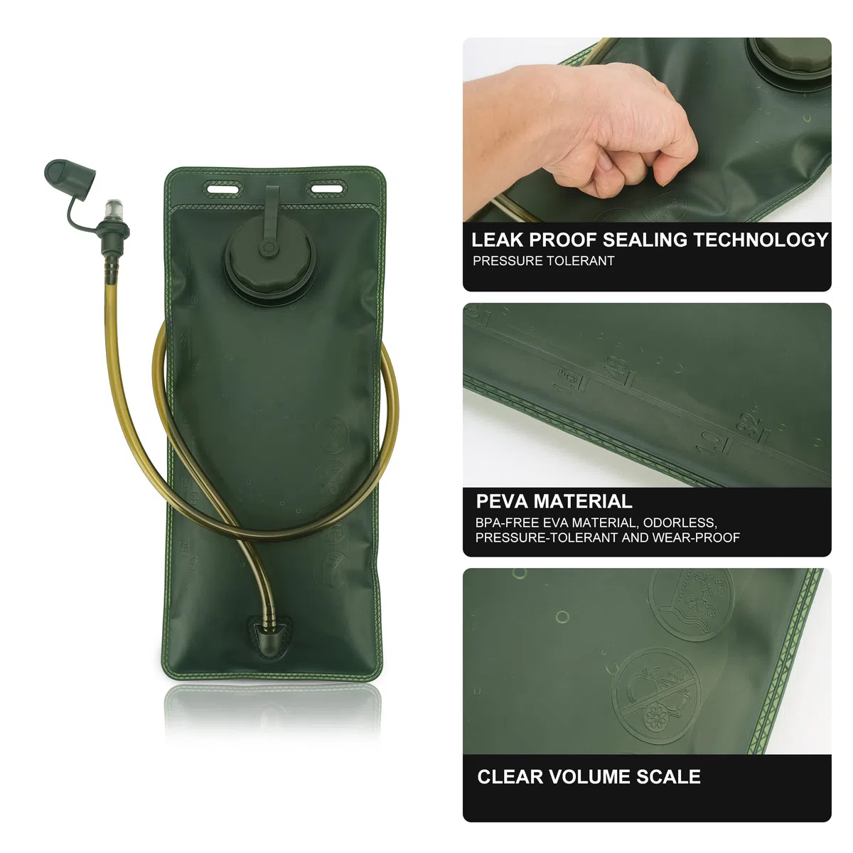 Mardingtop Bolsa de hidratación de 2,5 l, bolsa de agua para exteriores, calidad militar, depósito de agua, ideal para todas las actividades como ciclismo, senderismo, escalada, camping