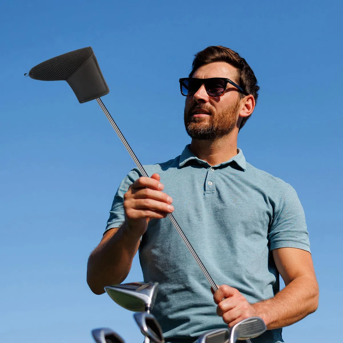 Cubierta de cabeza de putter tipo ping para hoja de golf, peso ligero, cierre magnético/Magictape, piel sintética negra y protector de palo de golf de malla, apto para Scotty Taylormade Odyssey