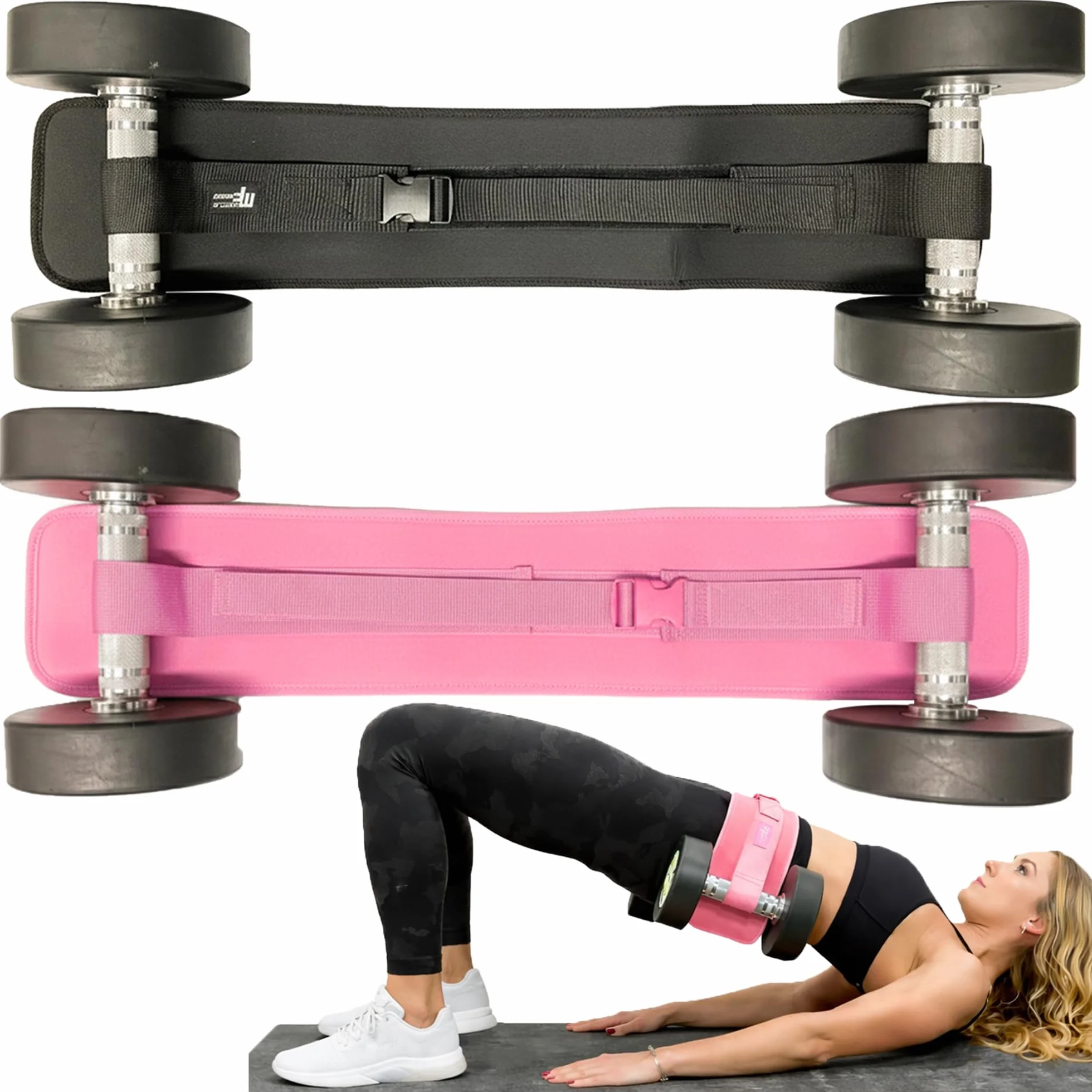 Cinturón Para Hip Thrust Con Carga Hasta 30 kg Por Lado, Cinturón Para Mancuernas y Pesas Rusas Para Ejercicios de Glúteos, Puente de Glúteos, Plancha y Flexiones, Unisex