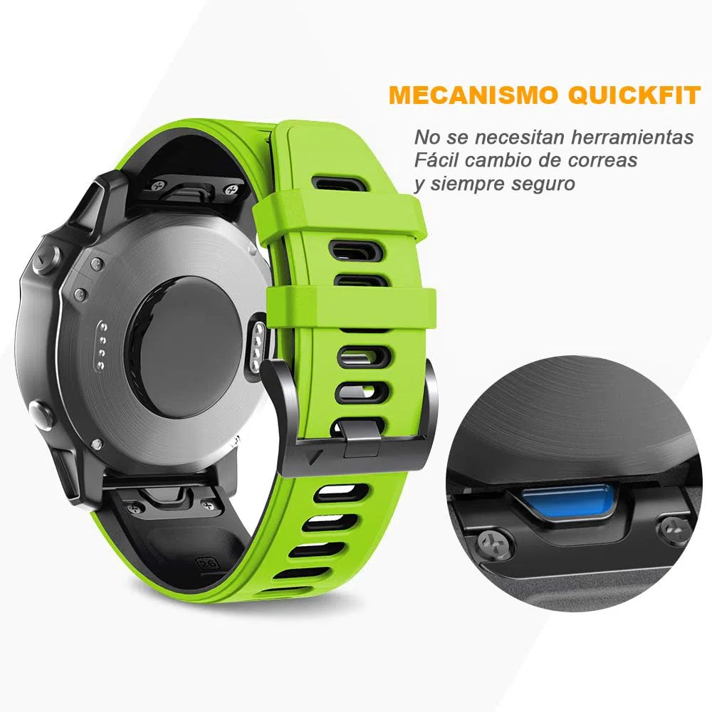 NotoCity Correa para Garmin Fenix 6x/6x pro, Quickfit 26mm para Fenix 7x/7x pro/5x/5x plus/3/3HR, Fenix 8/8 pro 51mm, Silicona Correa para Garmin Tactix 8 51mm, Enduro 2/3