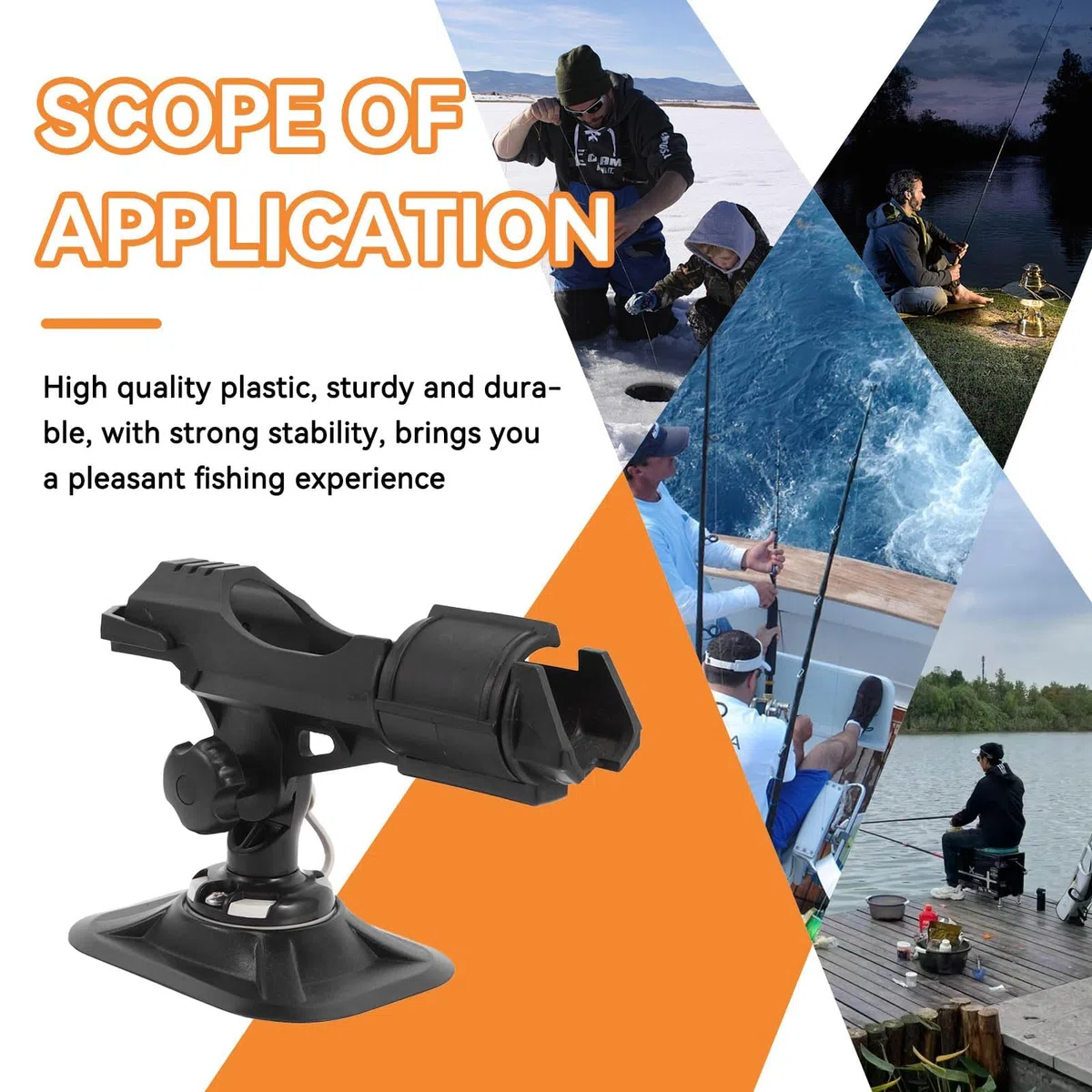 Soporte para cañas de Pescar en Kayak, PVC Soporte Antideslizante para cañas Pescar en Kayak, Soporte Ajustable para Aparejos de Pesca, Soportes Extensibles cañas de Pescar para Pesca en Playa