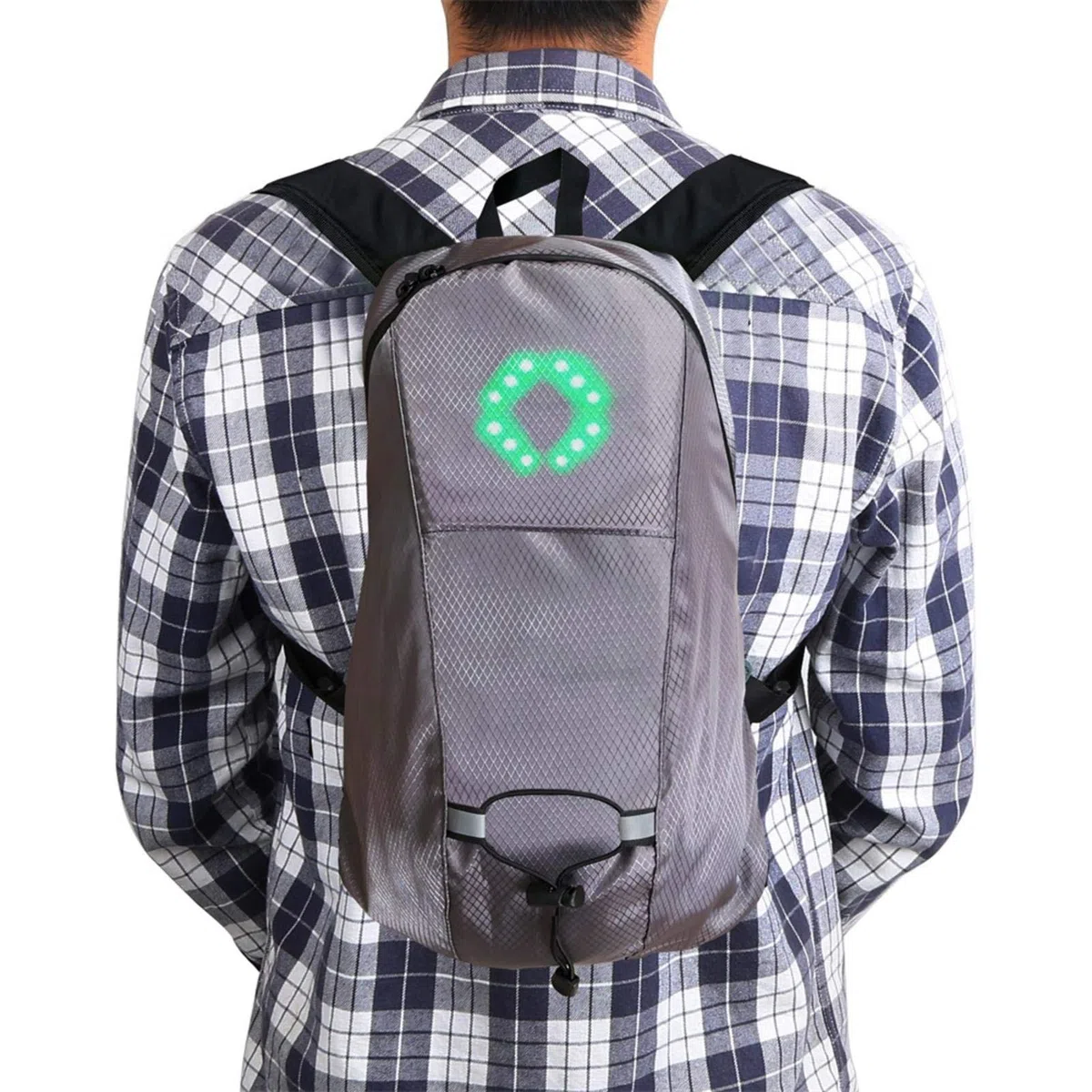 Mochila reflectante LED bicicleta 15 l intermitente 500 mAh USB recargable seguridad correr