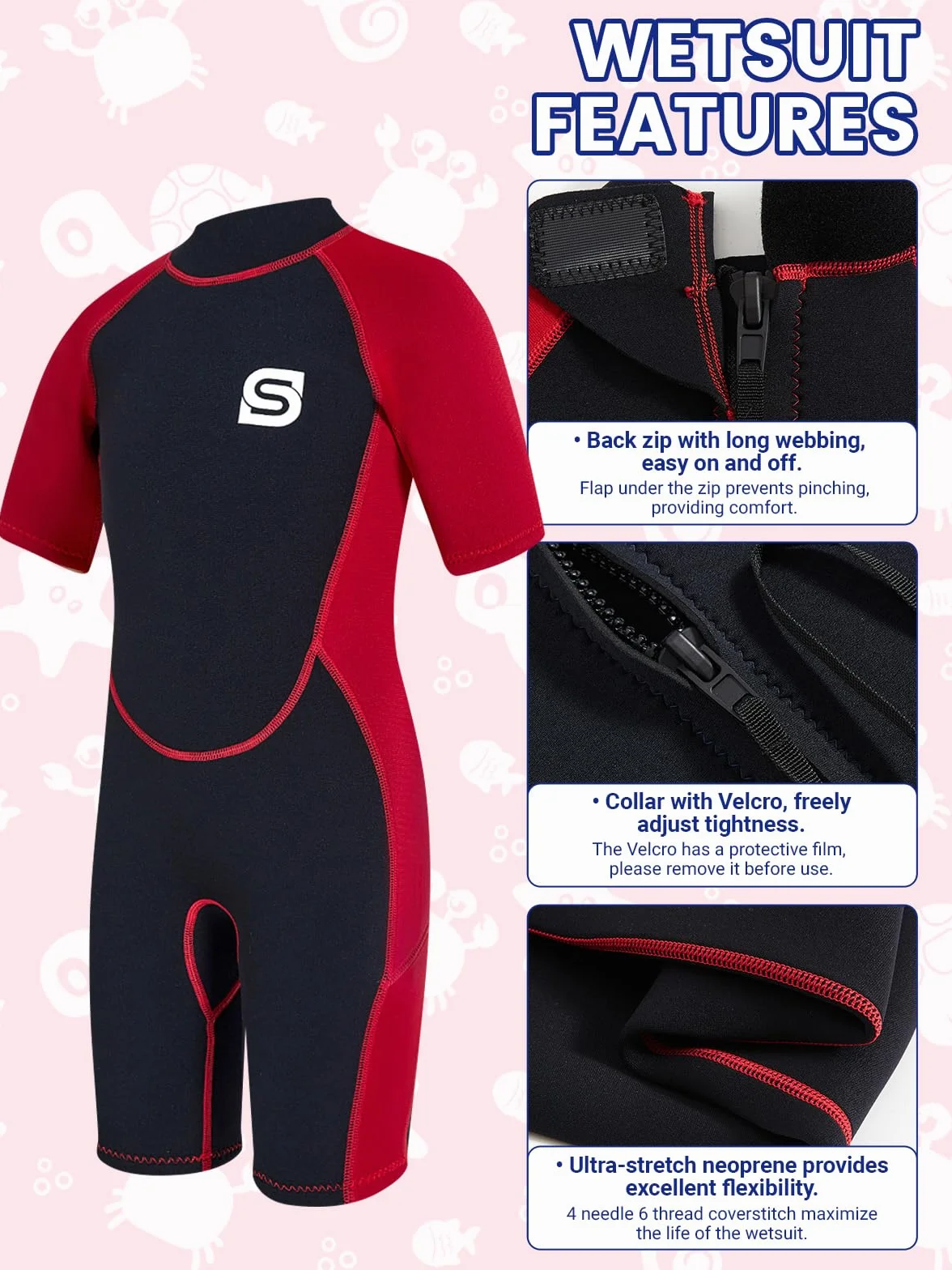 Traje de neopreno para niños de 2,5 mm, térmico, para natación, buceo, surf, traje de neopreno largo y cálido, para niñas y niños, protección UV y ultra elástico