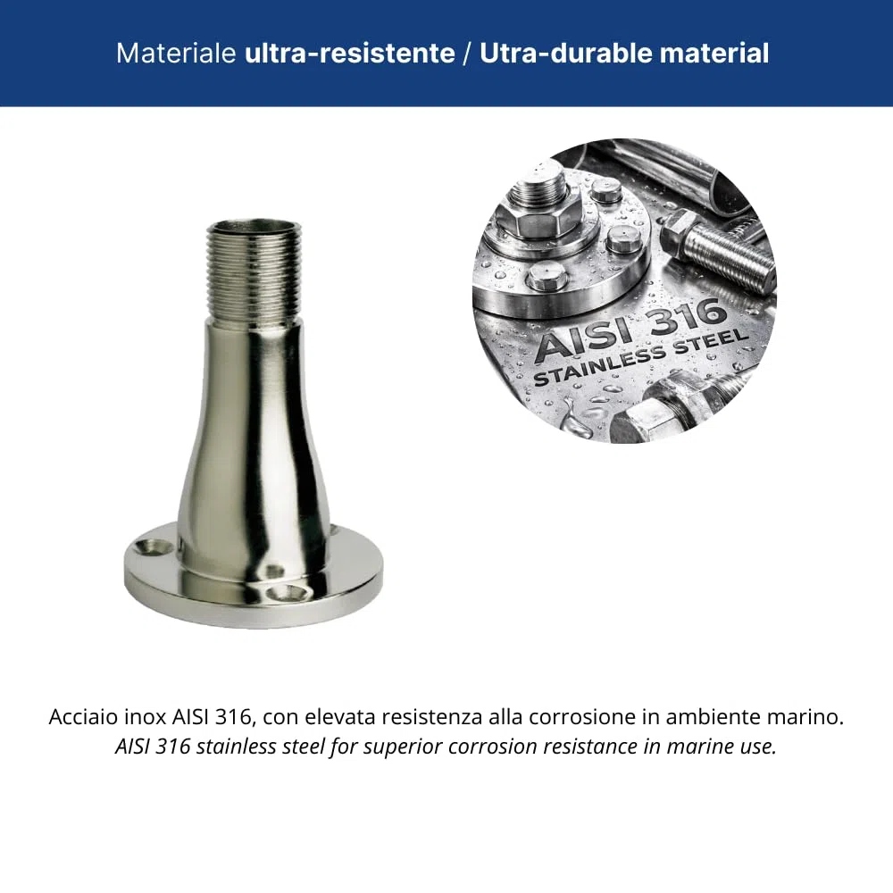 Glomex Soporte INOX UNIVER - Alto 100MM - P