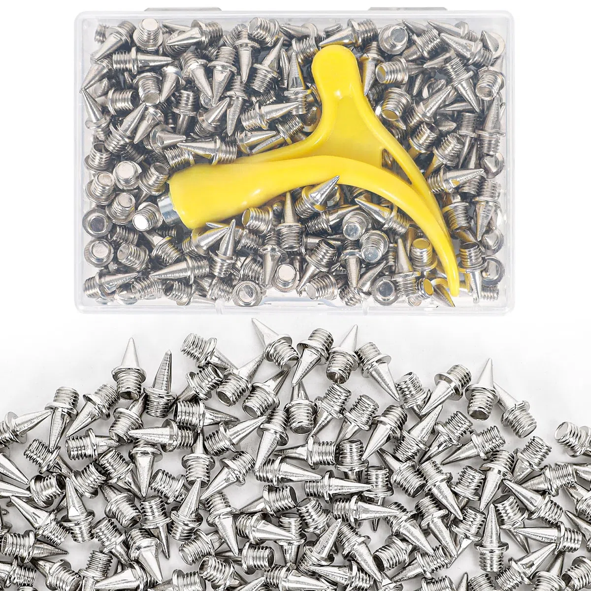 Pinchos de pista de 1/8 pulgadas, de acero inoxidable con llave de pincho para pista y campo traviesa, estaca de repuesto compatible con zapatos cortos deportivos Sprint