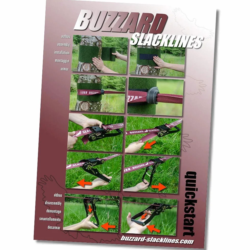 BUZZARD easyline - Allround Kits de Slackline por principantes
