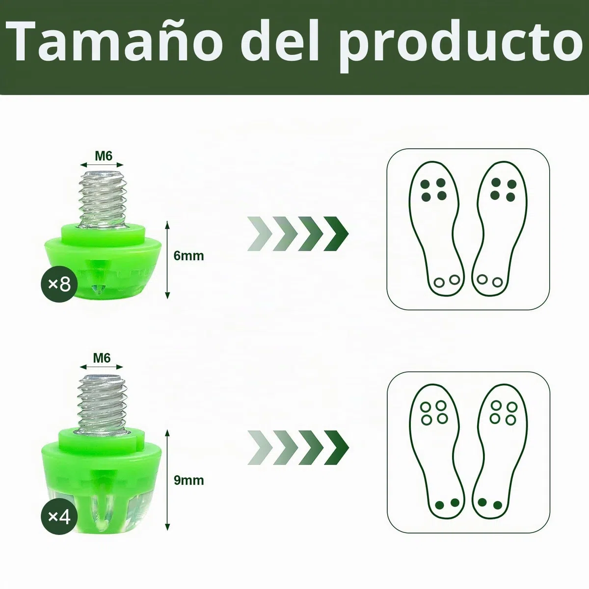 Adidas - Tacos de repuesto para fútbol Adidas - Tacos de repuesto de TPU (poliuretano termoplástico), una llave, 6 mm/9 mm