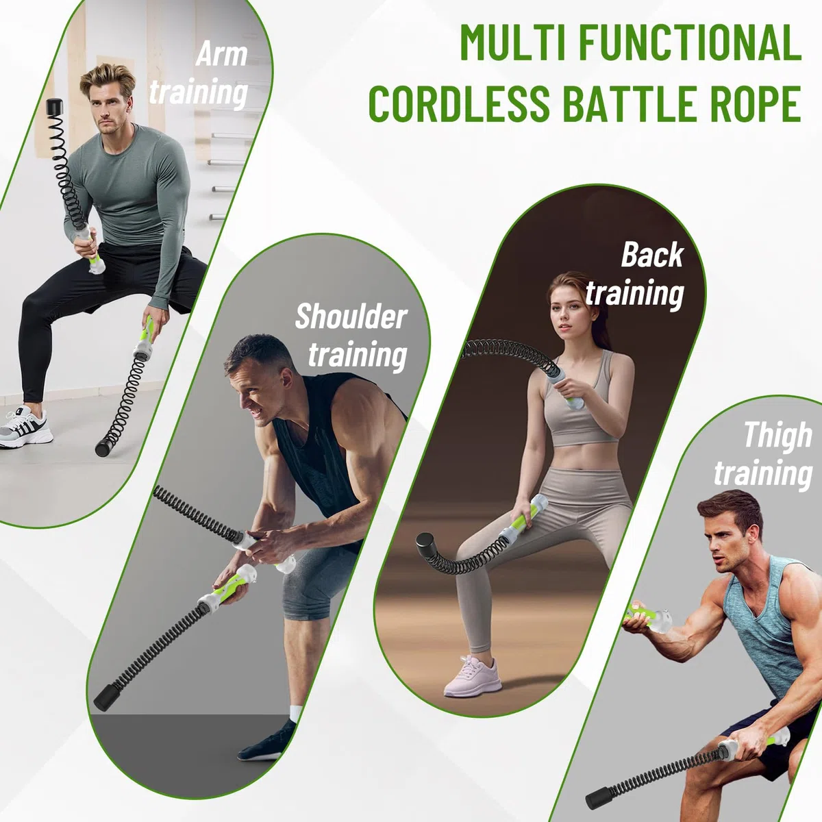 2 Cuerdas de Entrenamiento inalámbricas, Cuerdas con Peso portátiles, inalámbricas, adecuadas para gimnasios domésticos, Entrenamiento HIIT y Ejercicios aeróbicos de bajo Impacto.