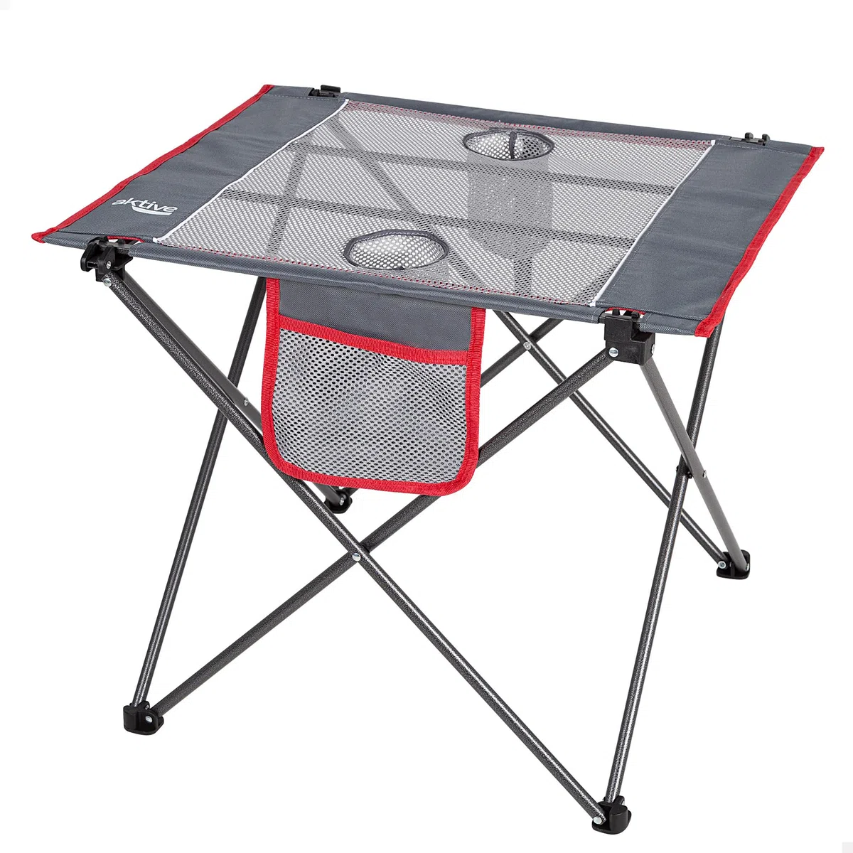 AKTIVE Mesa plegable para camping de poliéster, Medidas 62x50x50cm, ultraligera, cómoda y fácil de transportar, Compacta, mesas para camping, Mesa plegable portátil, Mesa picnic (63026)