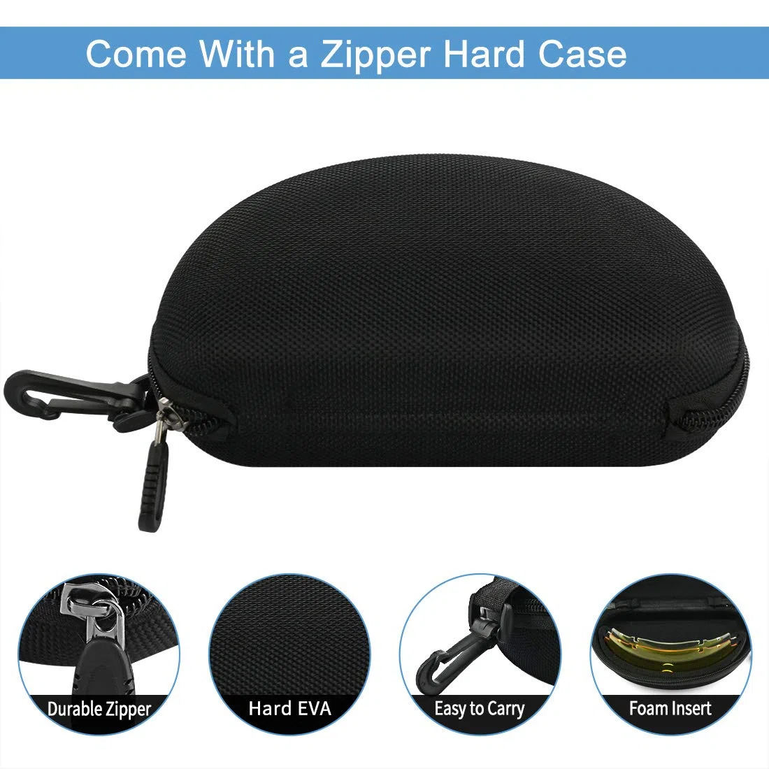 Feyachi Gafas de seguridad con lentes transparentes antivaho y resistentes a los arañazos, protección lateral y brazos antideslizantes, protección UV, ajustables(Verde militar)