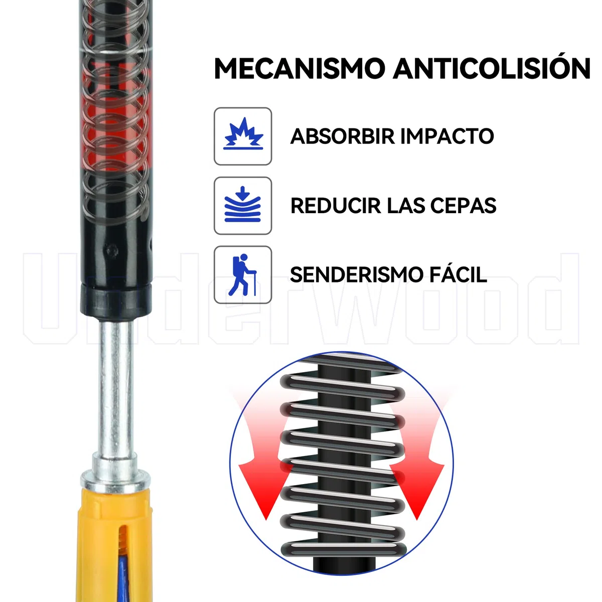 Bastones de Senderismo Nórdico, Bastón Telescópico 2 Pieza para Trekking, Bastón de Aluminio, Bastón de Trekking de 60-135 cm para Niños, Adultos, Bastón Ajustable con Absorción Antichoque