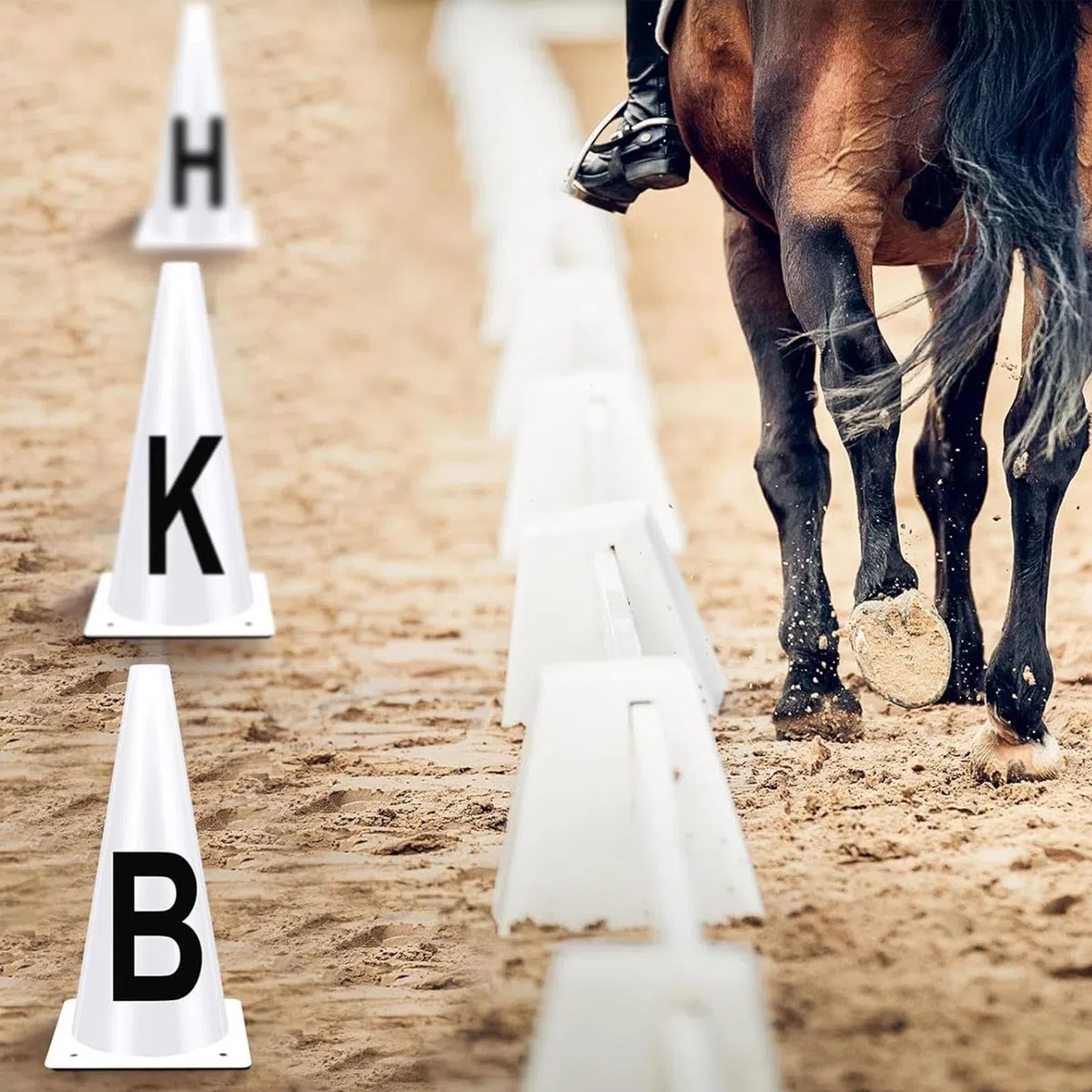 Conos de con Letras – 23 x 14 cm, marcadores Deportivos de | Marcadores de Equipo de Entrenamiento de Caballos de competición, Conos con Letras para Atletas ecuestres, Uso en competiciones