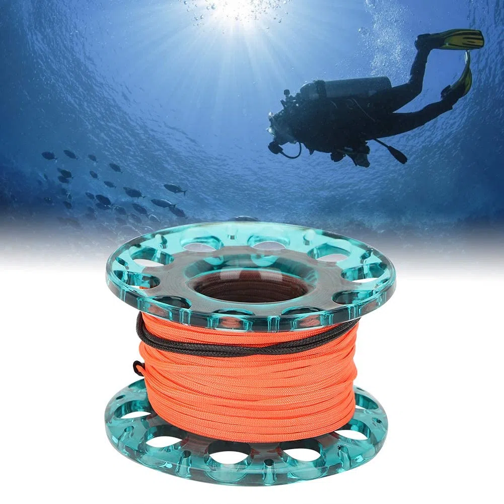 Carrete de Dedo de Buceo, 30 M, Carrete de Dedo de Buceo de Plástico Duradero, Accesorios Subacuáticos, 4 Colores(Rueda)