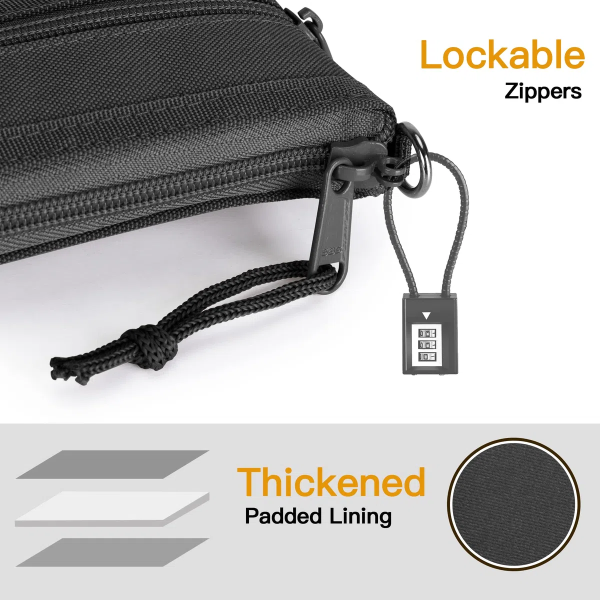 GOBUROS Estuches Acolchados para Pistola con Cremallera bloqueable, Bolsa para Pistola con Forro de Terciopelo Grueso (2 Paquetes)