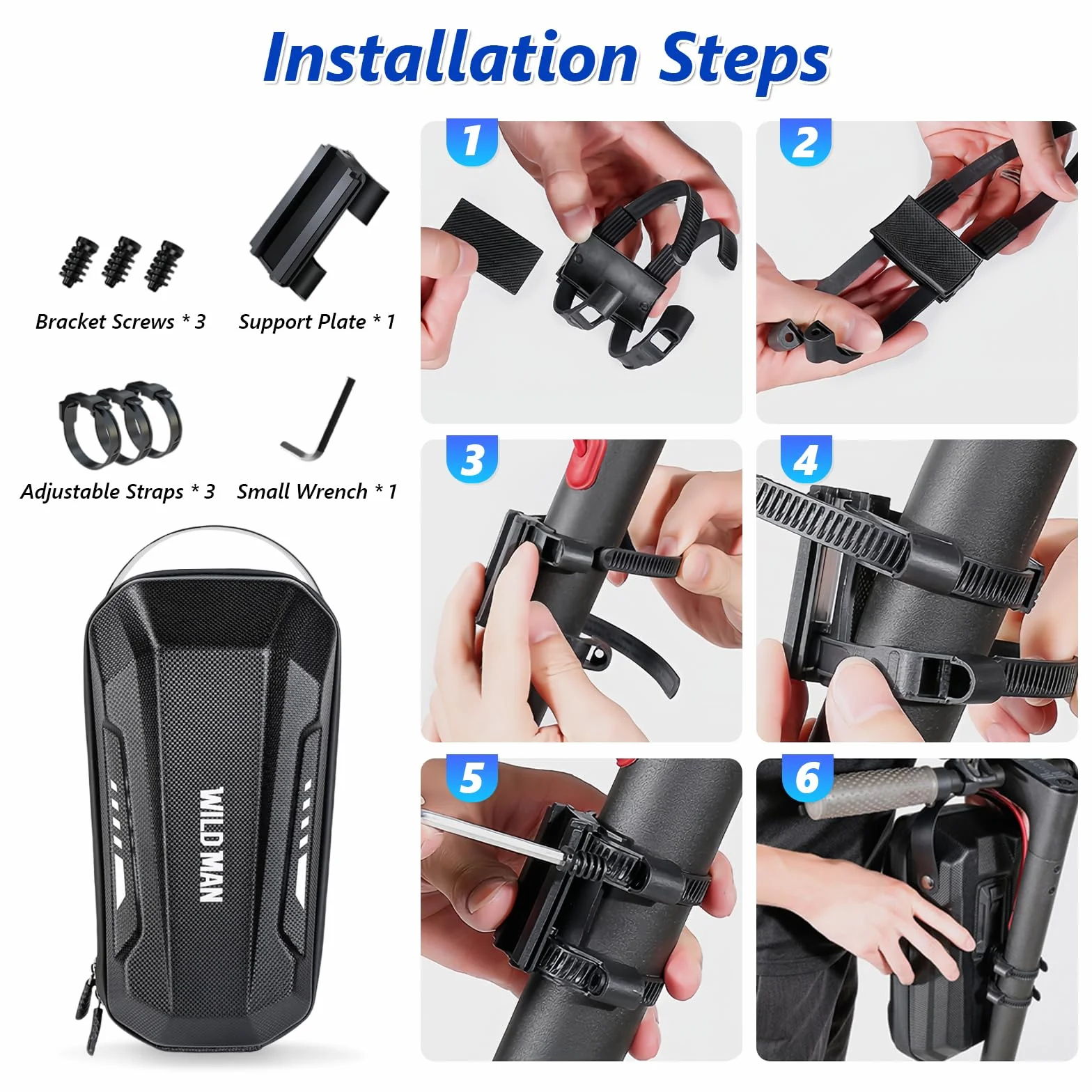flintronic 3L Bolsa De Manillar Scooter Eléctrica, Scooter Bolsa De Tubo Frontal, Bolsas de Almacenamiento Impermeable EVA, para Xiaomi MI Mijia M365 Sedway Ninebot E ES1/2/3/4