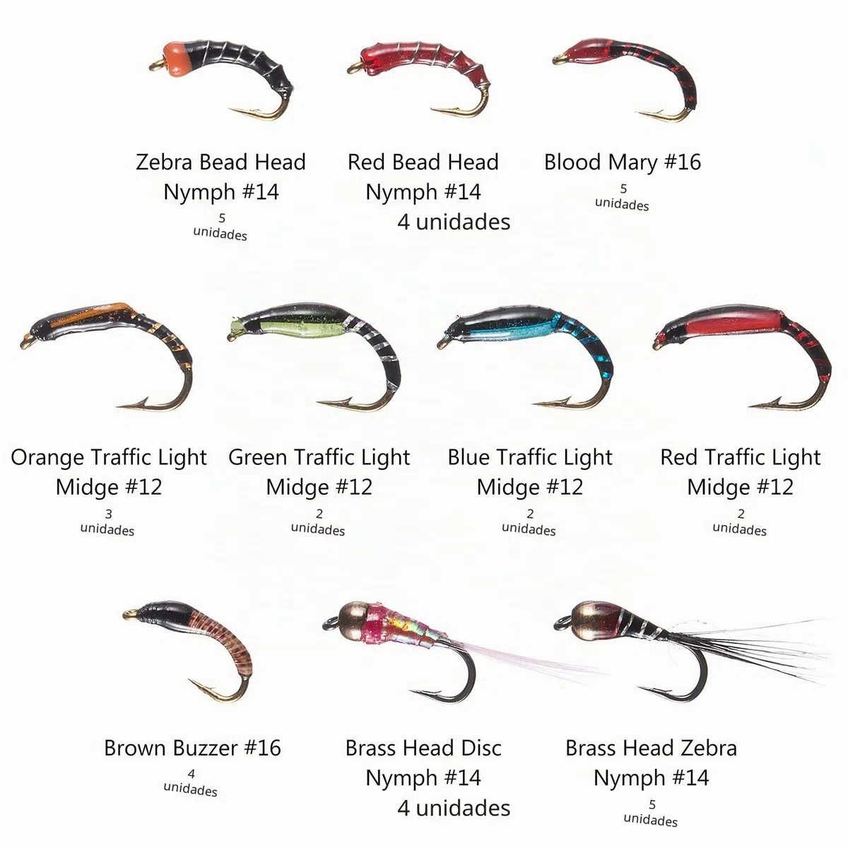 BASSDASH Kit de Moscas de Pesca con Mosca, Surtido de Moscas, Pesca de lubina con Caja de Moscas, 36/64/72/76/80/96 Piezas con Moscas secas/húmedas, ninfas, serpentinas, Popper