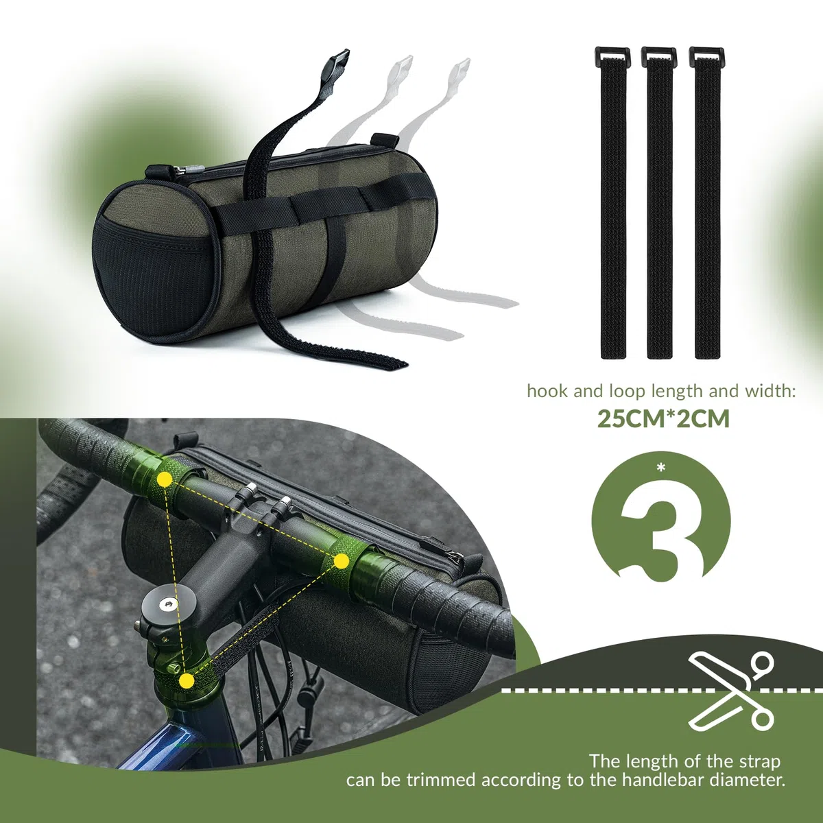 ROCKBROS Bolsa de Bicicleta Gran Almacenamiento, Mochila de Bicicleta con Correa de Hombro para Bicicleta de Montaña y Carretera Scooter, 25,5 x 10 cm