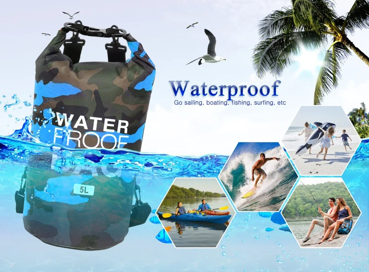 Bolsa Seca Impermeable, Mochila Seca Flotante Bolsa de Playa Saco seco liviano para la Playa, Paseos en Bote, Pesca, Kayak, natación, Rafting, Camping 5L 10L 15L 20L 30L