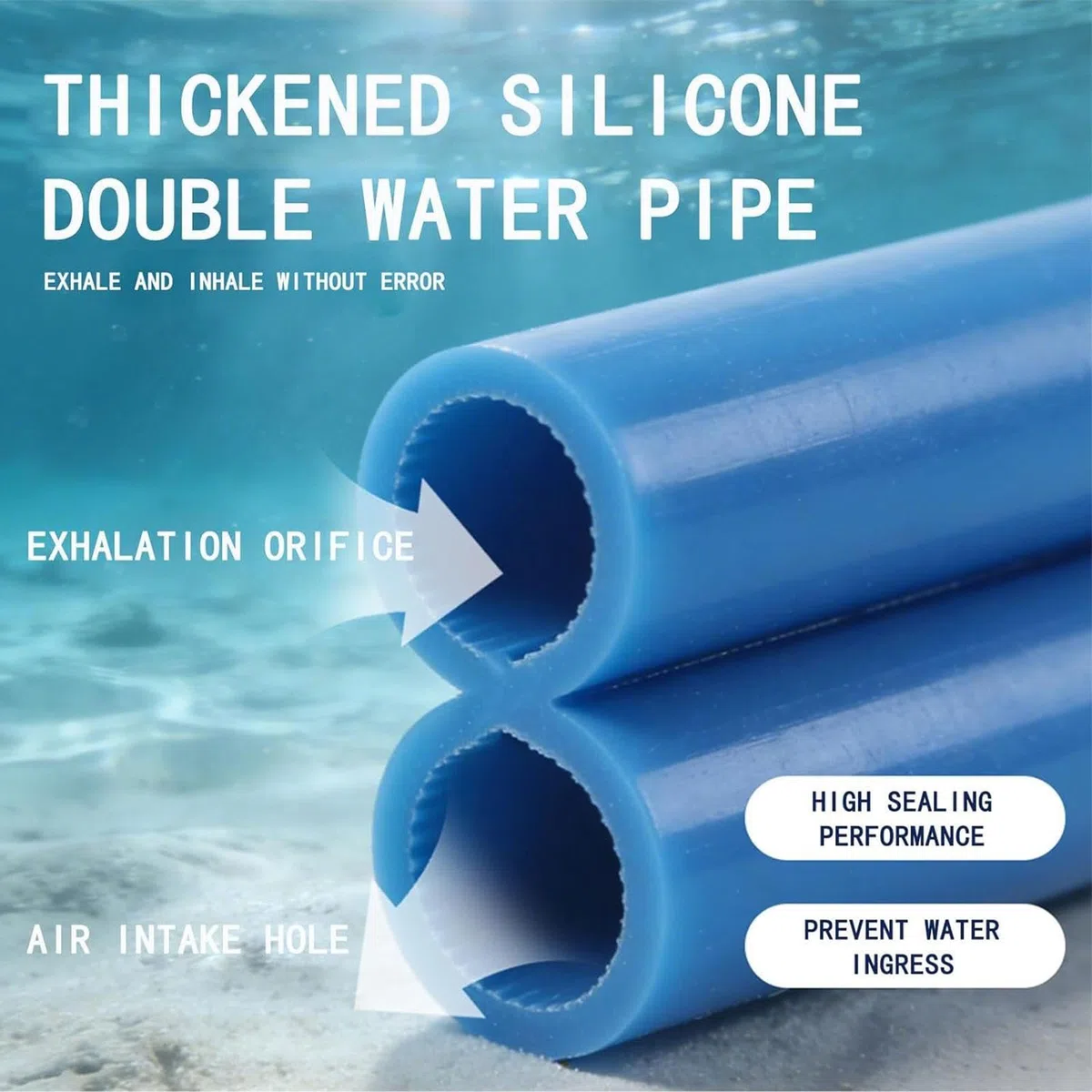 Respiración completa Snorkel | Tubo de respiración de snorkel de entrenamiento ergonómico de silicona | Buceo en seco para adultos Principiantes Natación Entrenamiento de buceo | Para uso al aire