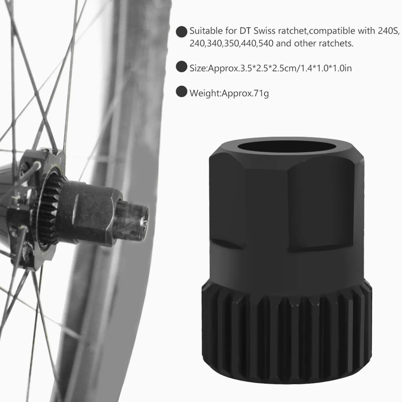 KIMISS Buje Trasero de Bicicleta, Herramienta de Reparación para DT Swiss DT Swiss 3 Herramienta de Extracción de Tuerca de Anillo de Bloqueo 350 240 440 540 Trinquete