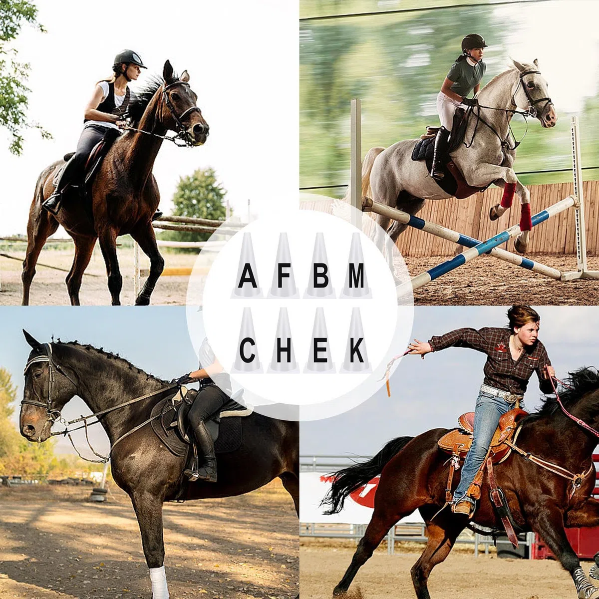 Conos de con Letras – 23 x 14 cm, marcadores Deportivos de | Marcadores de Equipo de Entrenamiento de Caballos de competición, Conos con Letras para Atletas ecuestres, Uso en competiciones