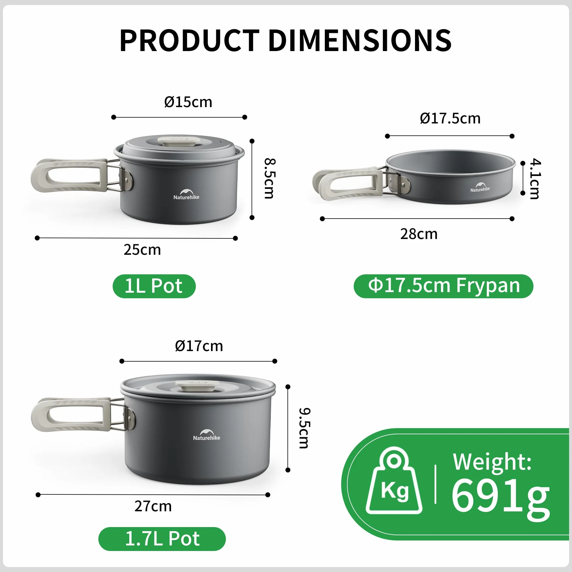 Naturehike Sarten Camping Mueble Cocina Camping Vajilla Camping 2-4 & 4-7 Personas Kit Cocina Camping