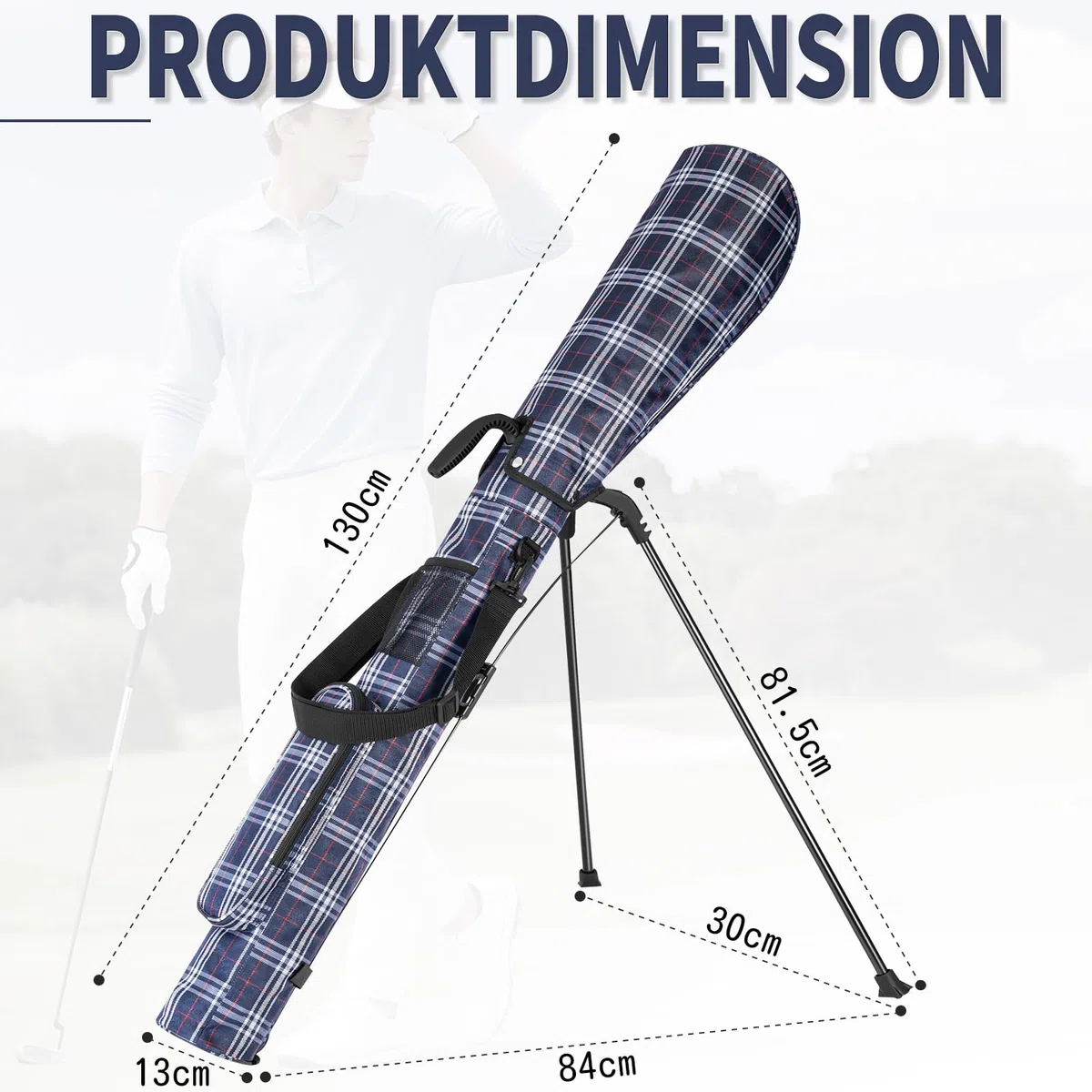 OUUTMEE Pequeña bolsa de golf, maletín para raqueta, autosoporte de golf, maletín y bolsa grande, ultraligera
