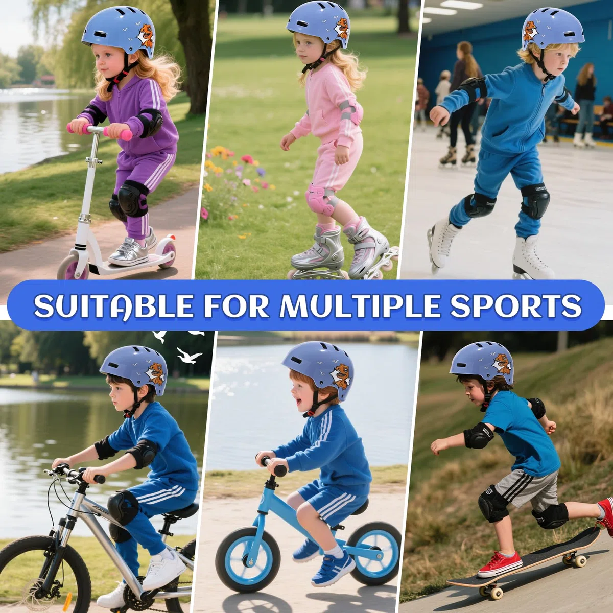Casco Ajustable para niños y niñas y Adolescentes, Casco Bicicleta Bici niño Casco Protector para monopatín, Bicicleta, Patinete, Patines en línea y Ciclismo