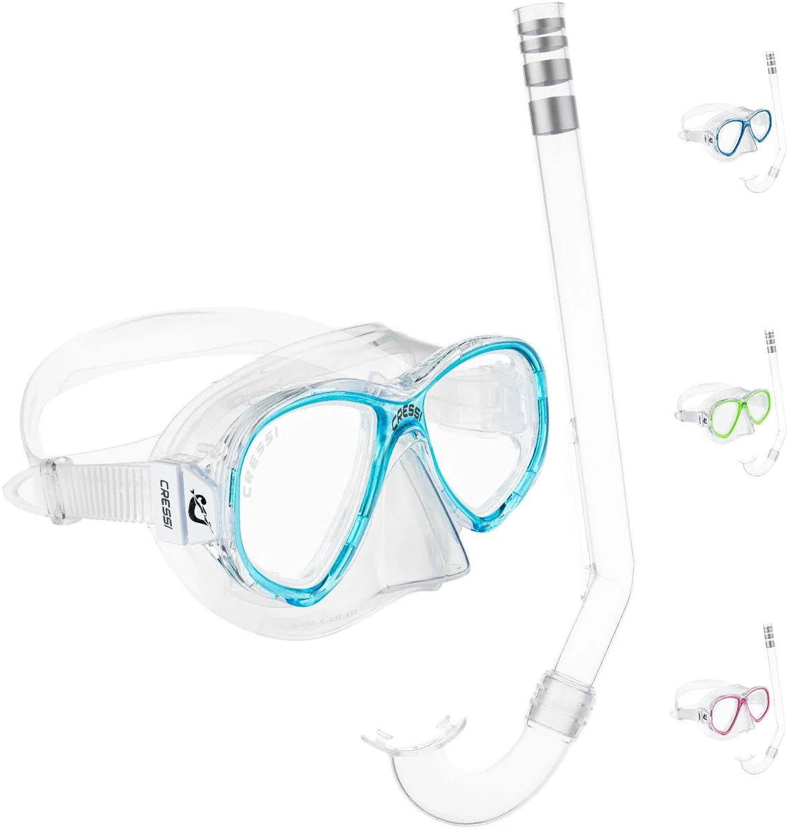 Cressi Perla Jr Snorkeling & Apnea - Máscara o Conjunto Máscara Perla Jr + Tubo Minigringo, Talla Única, Junior Unisex