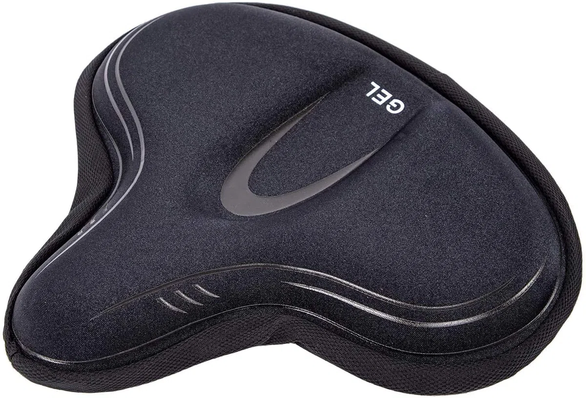 YBEKI Funda Ancha con Gel para Asiento de Bicicleta Estática – Reducción 72% Presión | 2cm Gel + Espuma Memoria | Anti-Deslizante | Compatible Peloton/YOSUDA/Schwinn | Ámbito de aplicación 8.5-10"