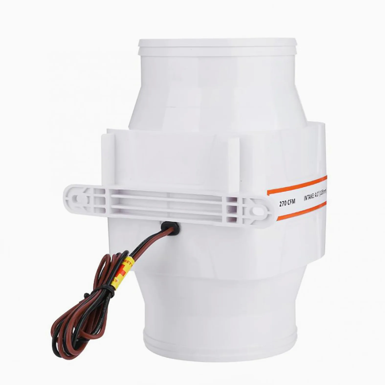 AYNEFY Soplador de motor de barco, ABS 12 V 4 pulgadas en línea, soplador de aire de sentina marina silencioso, ventilador de ventilación fuerte con 6 aspas de ventilador para caravana de yate