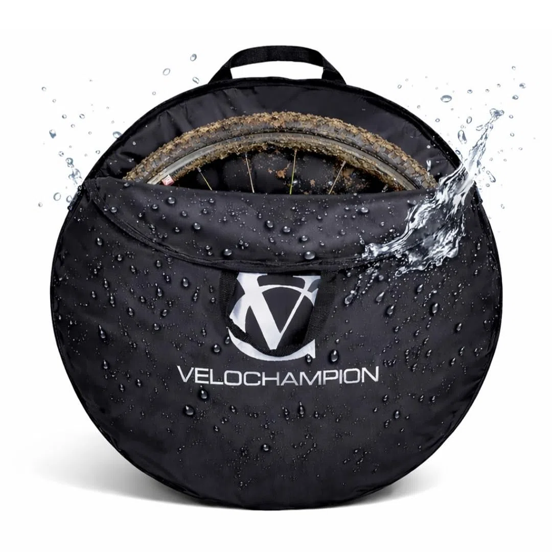 VeloChampion Funda Impermeable para Almacenamiento de Ruedas de Bicicleta | Montaña, Carretera, Gravel o BMX Infantil | 650b, 700c, 16”, 20”, 24”, 26”, 27.5”, 29” Estuche de Transporte y Viaje