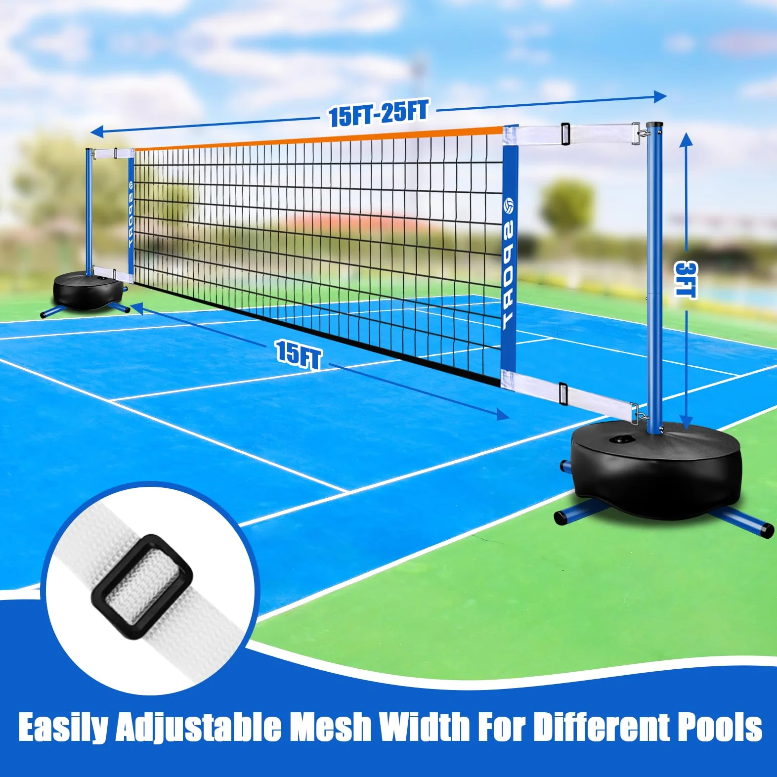 Red de Voleibol para Piscina con 2 balones de Voleibol acuáticos