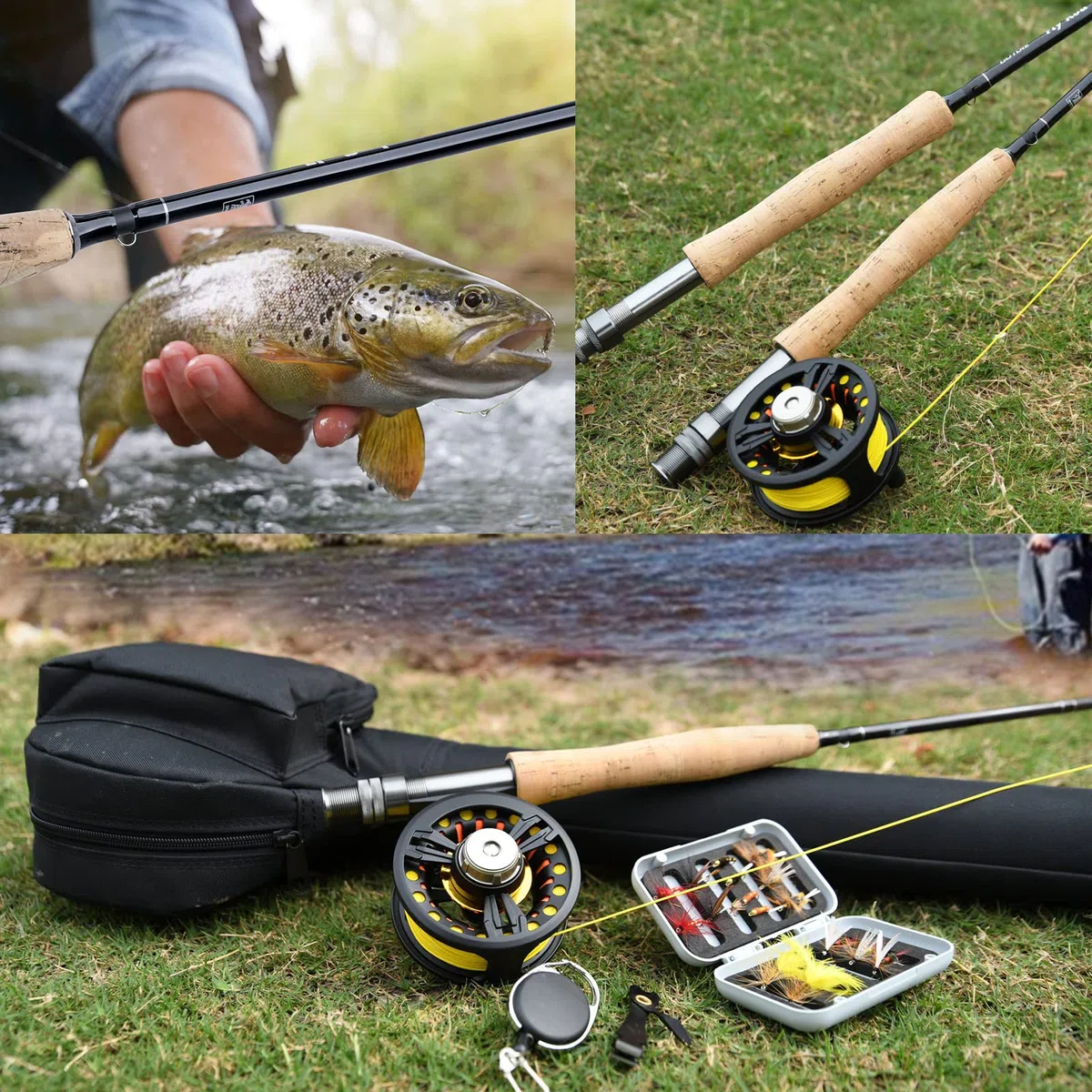 Carrete de pesca con mosca mecanizado CNC, carrete de mosca de eje grande, carrete de mosca de trucha de aleación de aluminio: 3/4, 5/6, 7/8, 9/10 peso, mano izquierda/derecha, plata y negro
