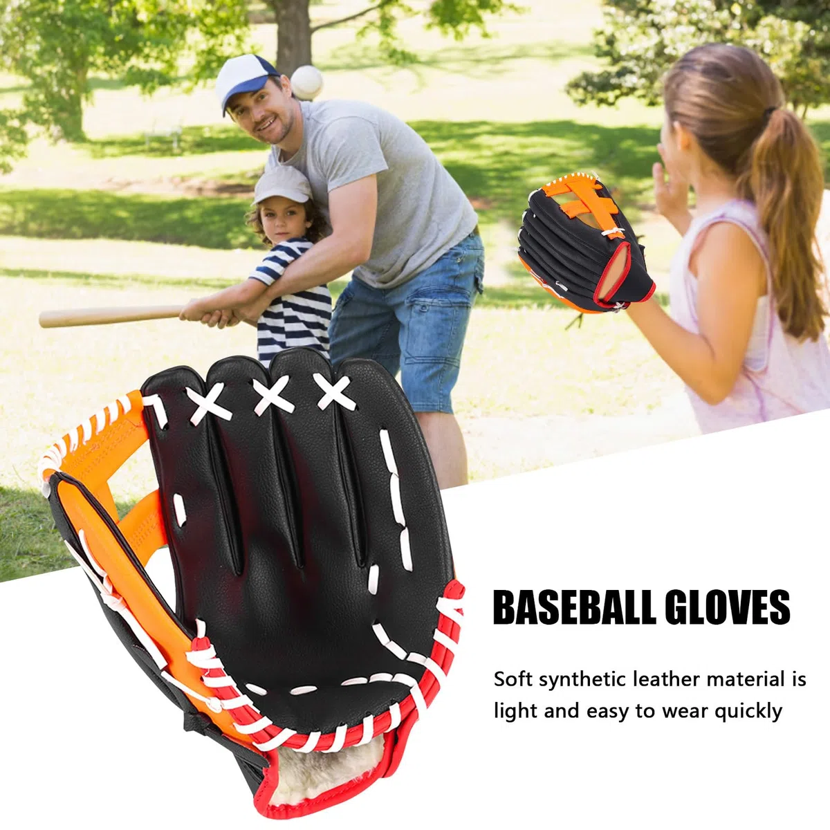 Guantes de béisbol juveniles, guantes de softbol deportivos - Guantes individuales de béisbol deportivos y profesionales | Equipo de práctica de entrenamiento deportivo al aire libre en serie de