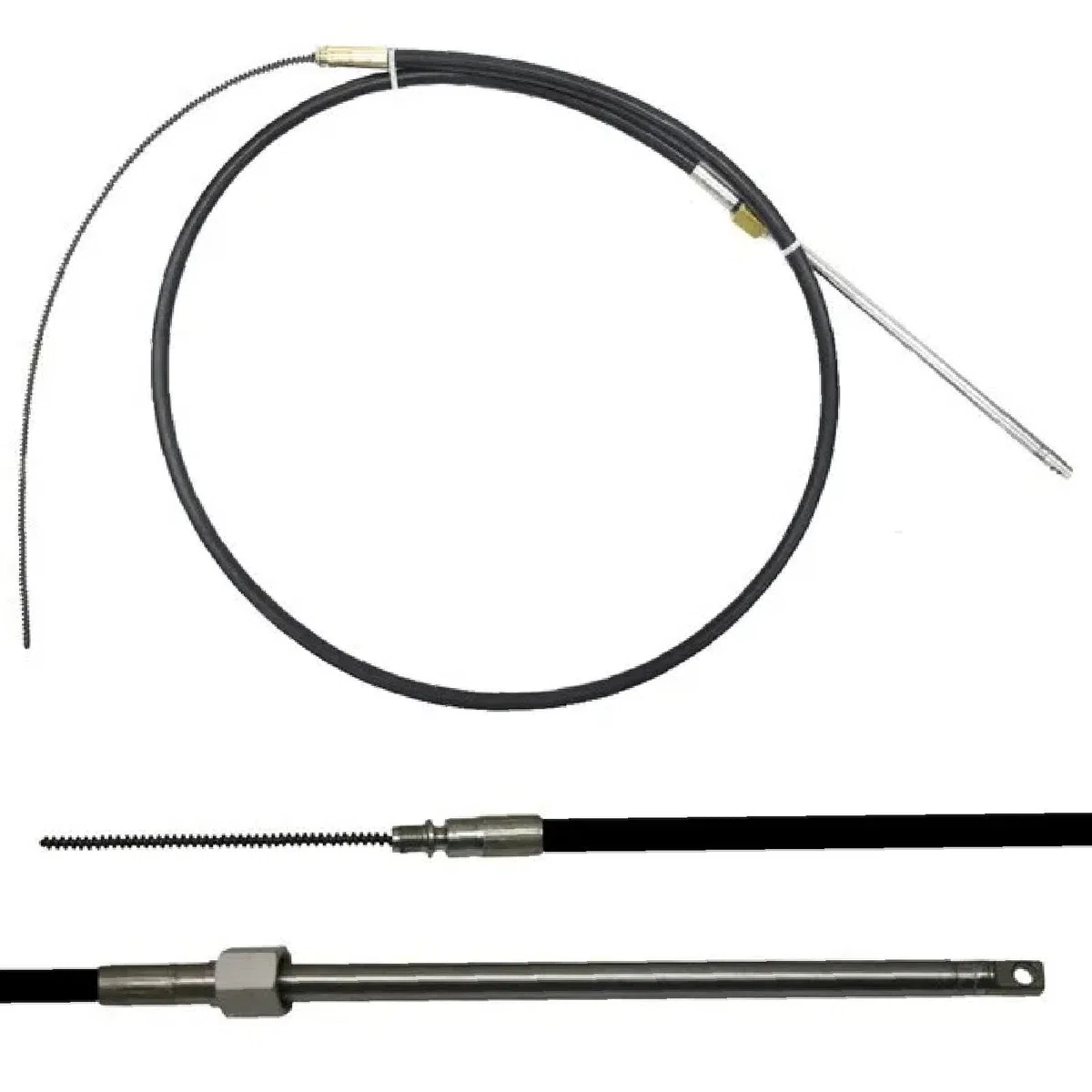 Cable de dirección de servicio liviano Aqmm5813 de dirección de barcos de acero inoxidable 304 Tipo M58 para reemplazo de aplicaciones, 13 pies