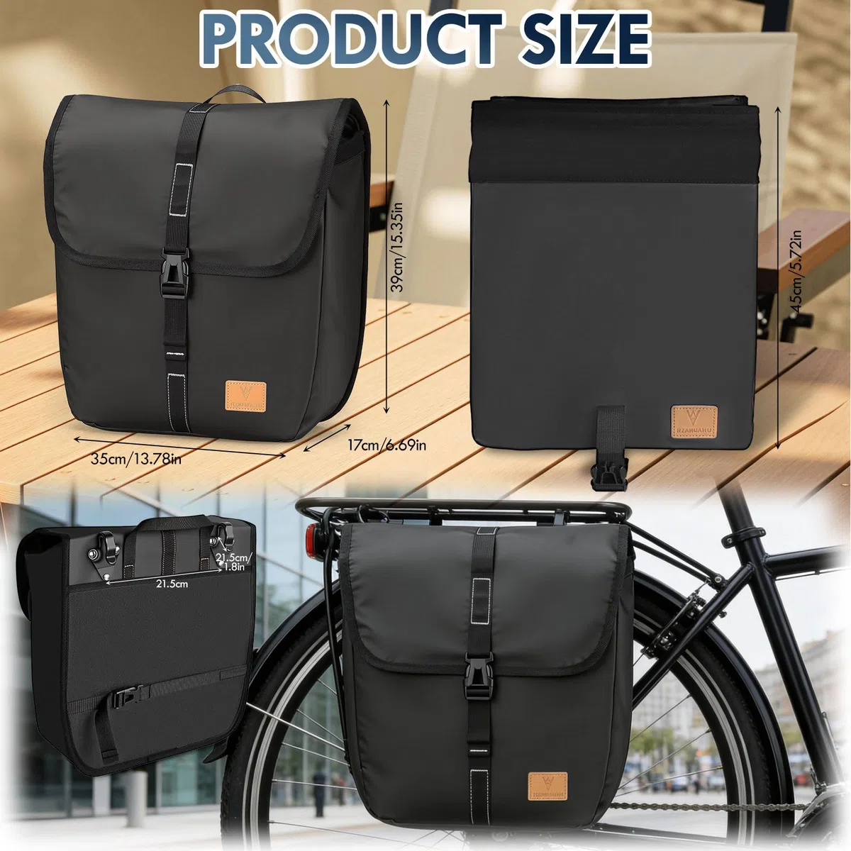 Hainue 20L Bolsa de Bicicleta para portaequipajes,Alforja de Bicicleta para Portaequipajes100% Impermeable,Bolsa Trasera Resistente a los Rayos UV para Bicicletas,Ideal para Viajes y Excursiones