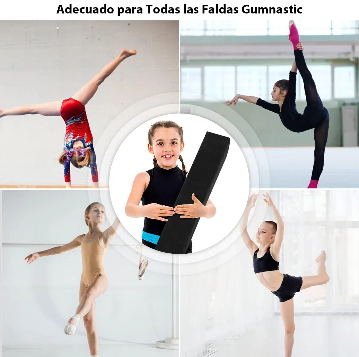 RELAX4LIFE Barra de Equilibrio Gimnasia Plegable 210 cm, Viga de Equilibrio con Patas Elevadas y Asas de Transporte, Viga de Equilibrio de EPE y Pino para Niños, 210x10x6,5cm (Negro)