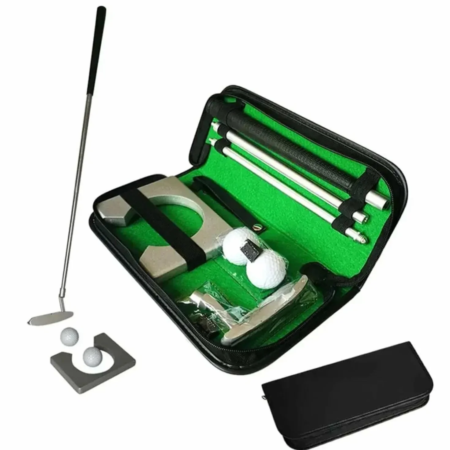 VOBOR Juego de Putter de Entrenamiento, Regalo de Putter de Golf Portátil, Interior para Putting de Golf