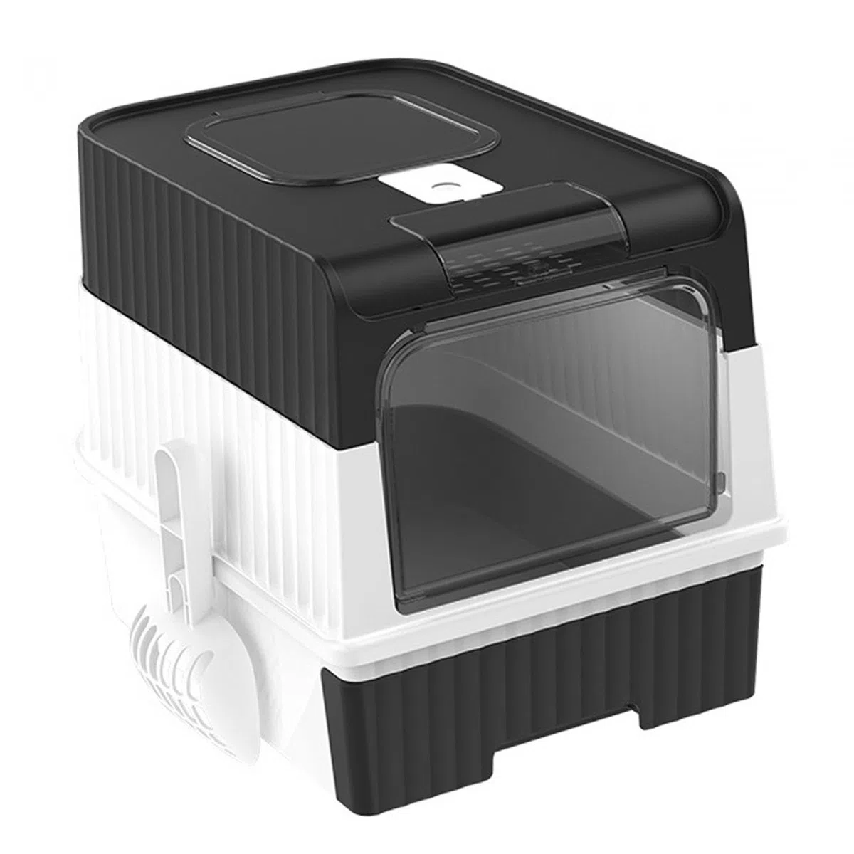 Inodoro Plegable Cerrado para Gatos, con Puerta Frontal Y Cajón Extraíble. Tipos de Arenero para Gatos, Negro