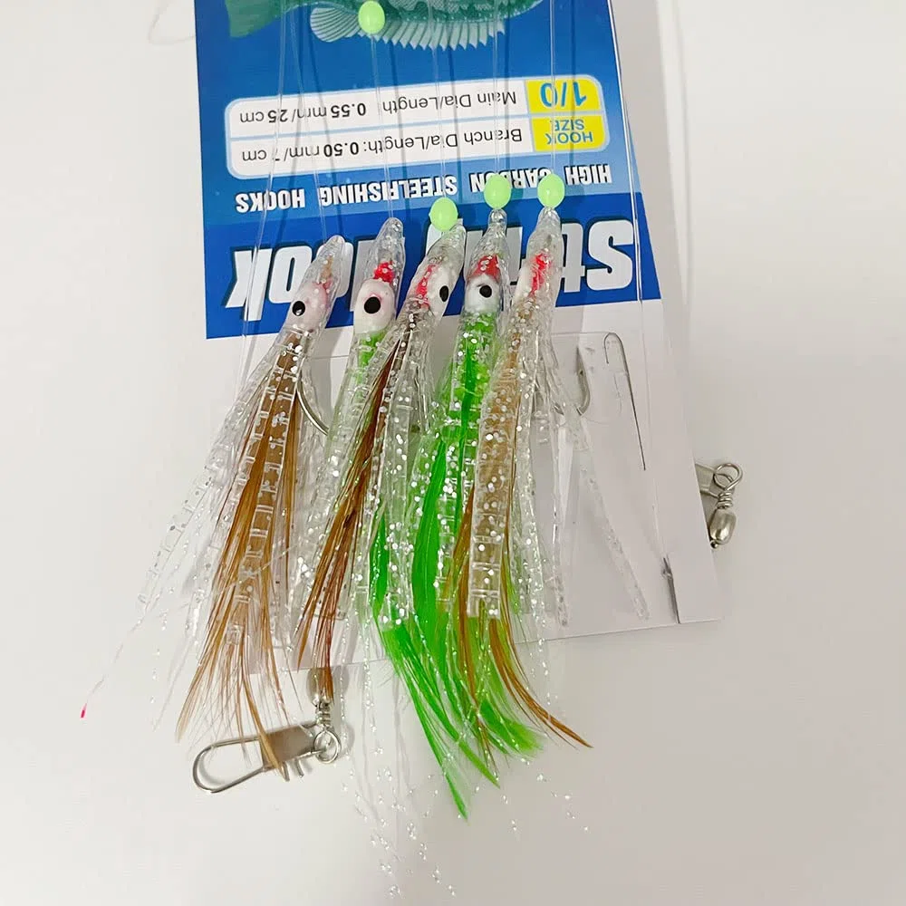 FedMois Plumas de Pesca Sabiki con Diferentes Tallas para Pesca Pack de 22