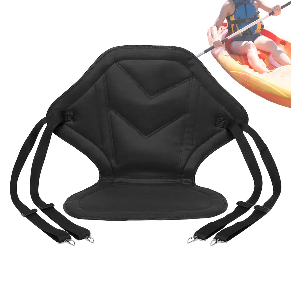 Asientos de Kayac con Respaldo,Funda de Asiento Impermeable - Soportes Portátiles de Reemplazo Ajustables y Acolchados para Adultos en Acampada Playa Exteriores